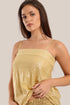 short top with tiny pleats and thin adjustable straps